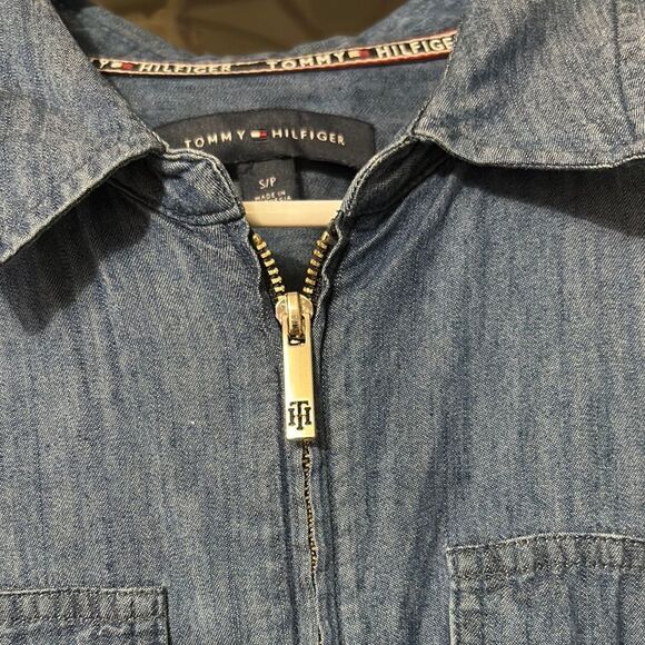 Denim Blue Zip-Up Romper Size S - Picture 4 of 8